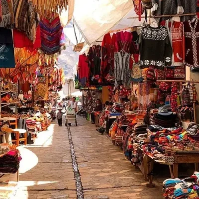 The craft market of Pisac The craft market of Pisac